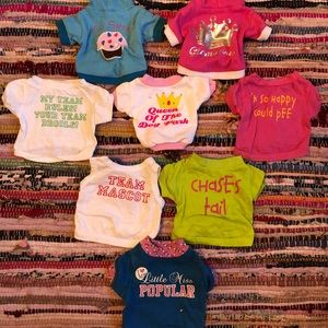 Lot of 8 dog shirts in sizes XS and S